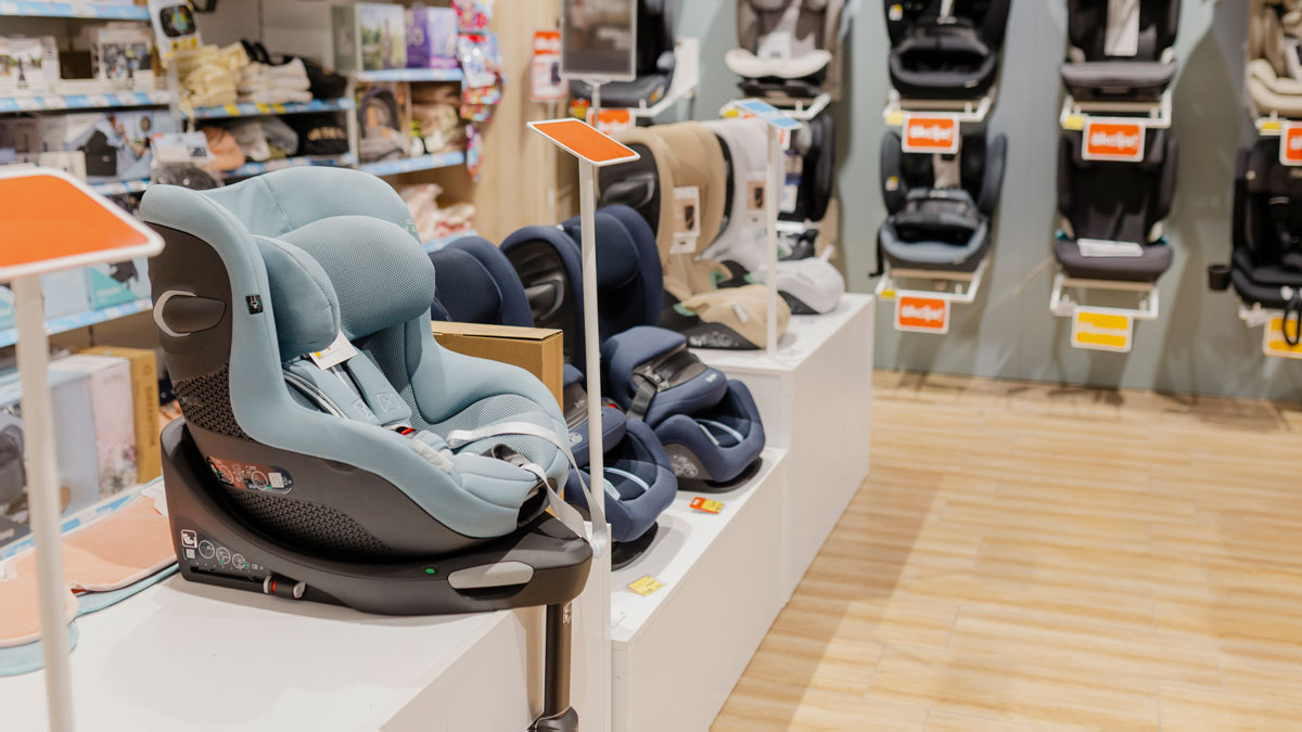 car seats for sale in a store