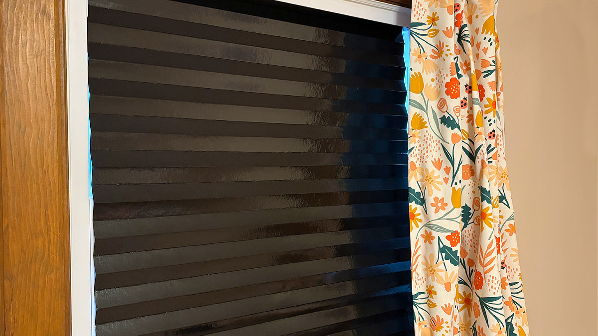 RediShade blackout blinds installed in a nursery